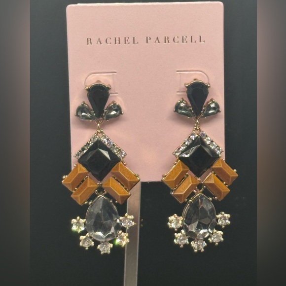 Luxe Rachel Parcell Crystal Drop Statement Earrings - Picture 5 of 11